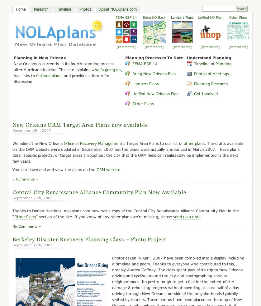 My New Orleans planning website